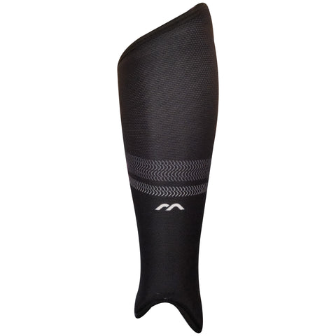 Front of Mercian Evolution Left Black Shinguard - SKU SGEV124BLK