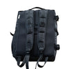 Mercian HOEL26BLK black hockey backpack rear view with padded shoulder straps and mesh back panel