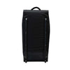 Mercian HOEV226GKBLK black goalkeeper hockey wheel bag rear view with rolling wheels and reinforced base rails.