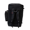 Mercian HOGE126GK black goalkeeper hockey backpack rear view with padded mesh back panel and adjustable shoulder straps.