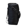 Mercian HOGE126GK black goalkeeper hockey backpack side view with external accessory pocket and large main storage compartment