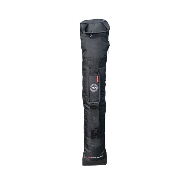 Mercian HOGE326BLK black hockey stick bag rear view with padded shoulder strap and carry handle