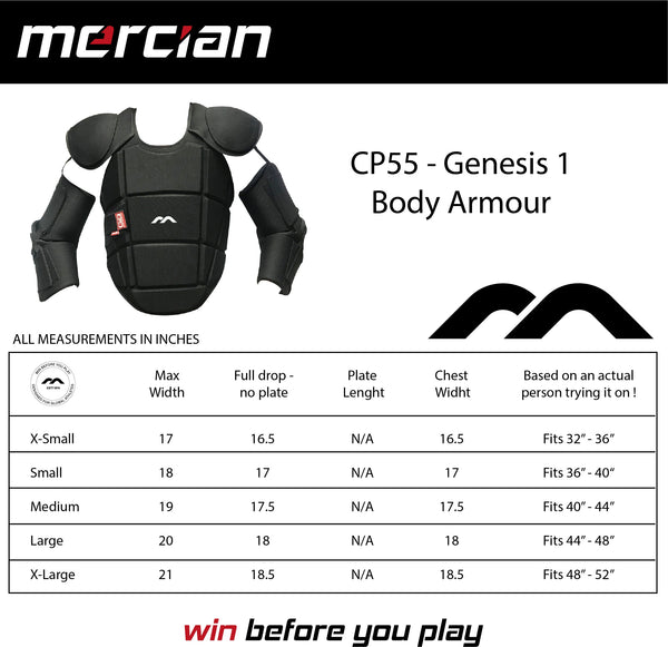 Mercian Genesis 1 Body Armour - Level 3 Protection for Intermediate Goalkeepers