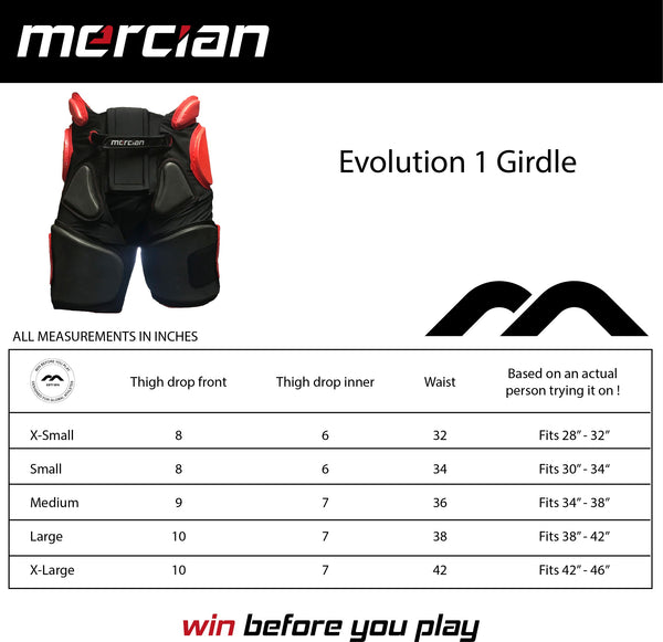 Mercian Evolution 1 Girdle: CA14 : Size Guide