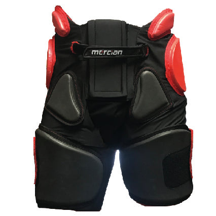 Mercian Evolution 1 Girdle  with Overshorts - International Level Protection for Goalkeepers (Black/Red)