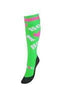 Hingly Hockey Socks I Love Hockey Green - I Love Hockey written on a green sock