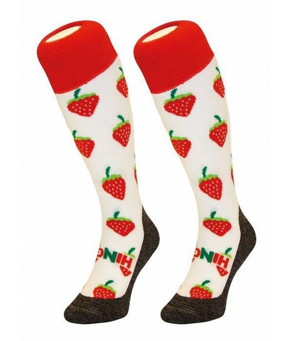 Hingly Hockey Socks Strawberries - Strawberries on a white sock