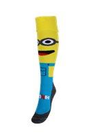Hingly Hockey Socks Yellow Man - Face on a blue and yellow sock